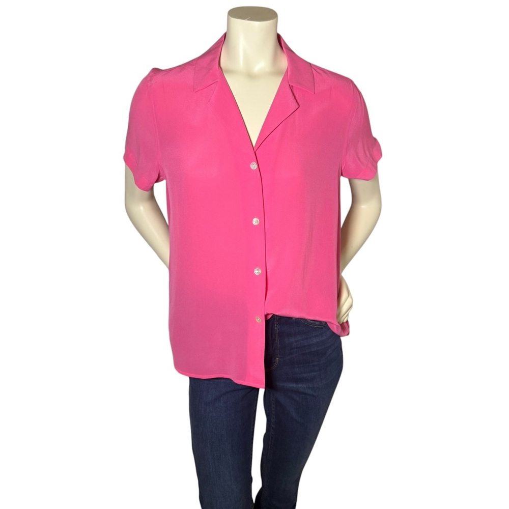 Tommy Bahama Talullah Pink Silk Button Down Collared Camp Shirt Womens Size S - Picture 5 of 11
